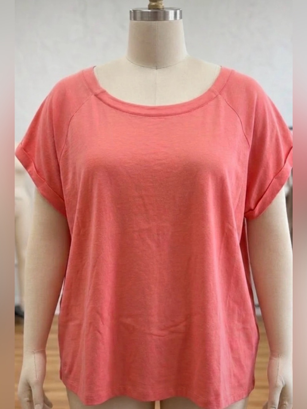 Ralph Lauren Coral Scoop Neck Short Sleeve Tee